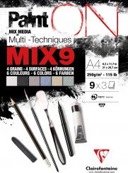 Block PaintON mit 27 Bögen, A4 250g/m², 4 Körnungen und 6 Farben 