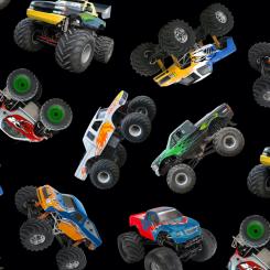 Baumwollstoff In motion k Monster Truck Black 112cm 