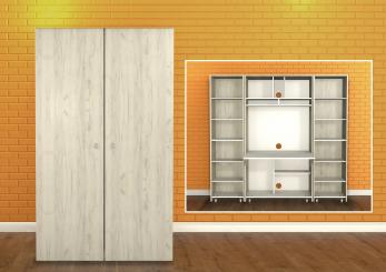 The Brand Box ONE White Craft OAK Multifunktionsschrank für Sparfüchse 