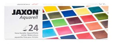 JAXON Aquarellkasten 24 1/2 Näpfe im Metallkasten 