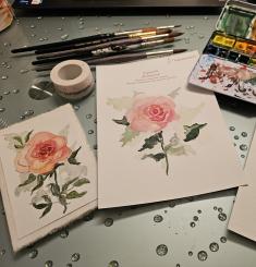 Aquarellmalerei Technikkurs zum Thema duftig leichte Blüten 