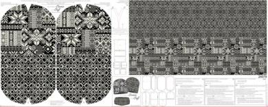 Baumwolljersey Winter Knit'' Mütze & Schal,  Panel 60x150cm 