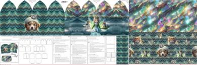 Baumwolljersey Haustierfee Hund Panel 50x150cm 