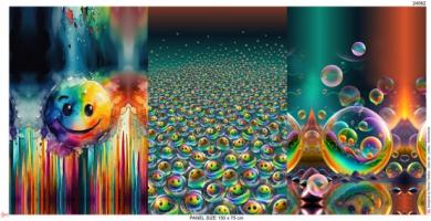 Baumwolljersey Smiling Faces  Panel 75x150cm 