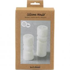 Silikonform Gerippter Zylinder mit Bogen, H 11+14 cm, D 4+4 cm, 2 Stück 