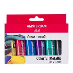 Amsterdam Standard Series Acrylfarbe Set, Metallic, 6x20ml 