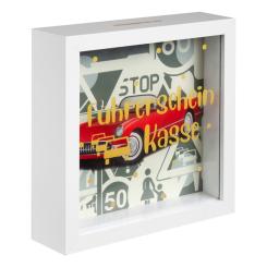 Wunscherfüller Führerschein (Holzrahmen mit Geldschlitz), MDF 