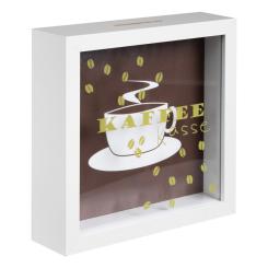 Wunscherfüller Kaffeekasse (Holzrahmen mit Geldschlitz), MDF 