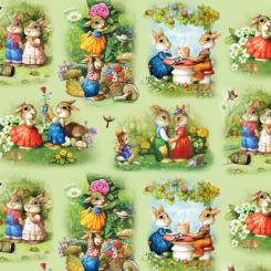 Baumwollstoff I Love You, Bunny Scenes, Breite 112cm 