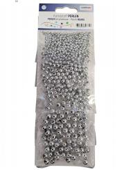 Kunsstoffperlen Silber sortiert 