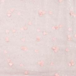 Nylon Mesh & Embroidery Hearts Baby Rose, 125/160, 100% Polyamide 