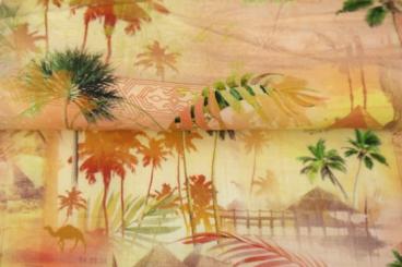 Viskosestoff Postcards From Egypt Digital printed woven Linen, 140cm 