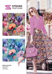 Viskosestoff romantic poppy flower Digital printed viskose, 150cm 