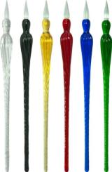 Glasfeder 18cm mit Ablage, blau 