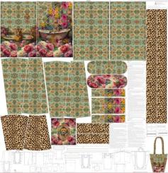 Baumwollstoff Pampered'' Shopper Panel,digital panel 150x150cm 