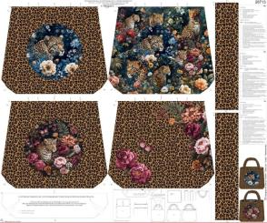 Baumwollstoff 'Lush Leopard'' Bag Panel,digital panel 125x150cm 