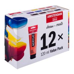 Amsterdam Acrylfarben Set, 12x120ml 