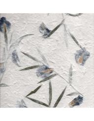 Maulbeerpapier mit blauen Blumen ca. 160 g, 80x55cm 