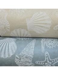 Lokta-Papier mit Muschelprint elfenbein/weiss, ca. 90g, 76x51cm 