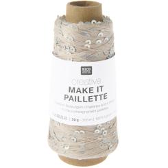 Creative Make It Paillette 50g 305m Beilaufgarn Silber Fb.001 