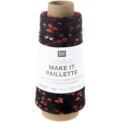 Creative Make It Paillette 50g 305m Beilaufgarn Schwarz Neon Fb.007 