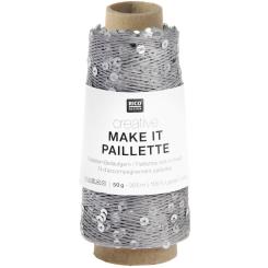 Creative Make It Paillette 50g 305m Beilaufgarn Grau Fb.010 