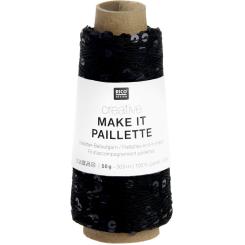 Creative Make It Paillette 50g 305m Beilaufgarn Schwarz Fb.013 