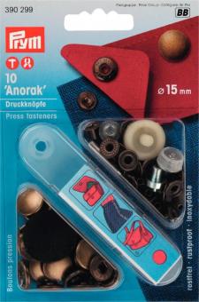 Prym NF-Druckknopf Anorak MS 15 mm altmessing  10 