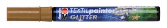 Textil Painter braun Glitter 3mm Spitze 