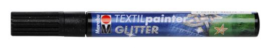 Textil Painter schwarzGlitter 3mm Spitze 