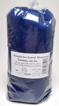 Filzwolle fein Kobaltblau 50g Krempelvlies aus reiner Schurwolle v 