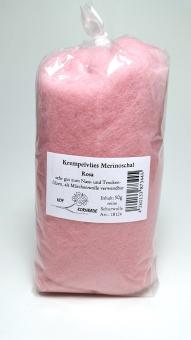 Filzwolle fein Rosa, 50g Krempelvlies aus reiner Schurwolle v 