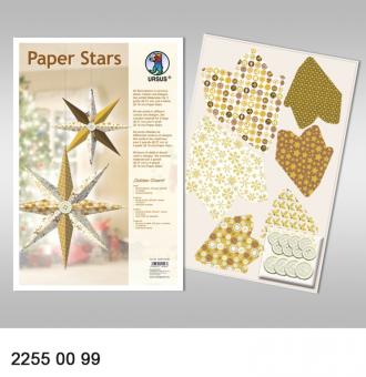 Paper Stars, Golden Charm 200g/qm, 48 Sternspitzen, 12 Knöpfe, 