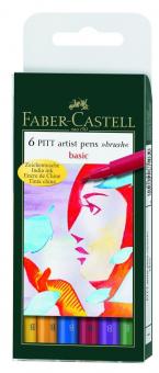 Tuschestift Pitt,Basic 6er Set 