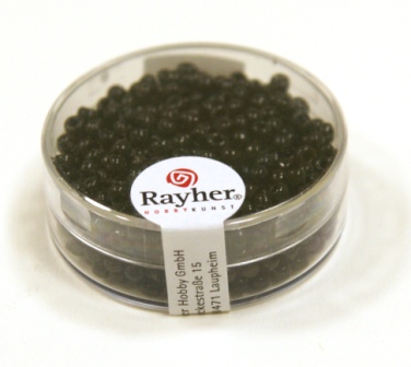 Rocailles 2,6 mm schwarz 17 g, opak 