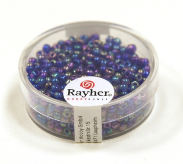 Rocailles 2,6 mm dunkelblau 17 g, tranparent gelüstert 