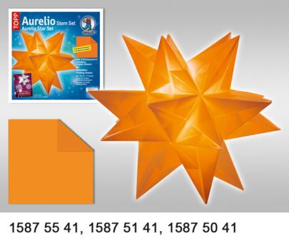 Aurelio-Stern,30x30cm, Orange 115g, 33 Blatt 