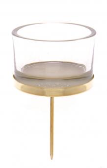 4 Kerzenhalter für Teelichte Glas 4x9cm gold 