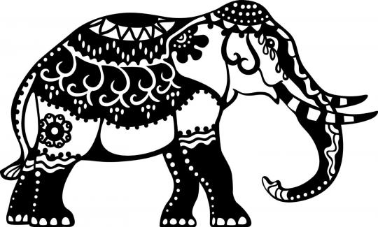 Silhouet Schablone A4 Indian Elephant 