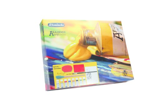 Akademie Acrylfarben Geschenkset 6x60ml, Spachtel, Pinsel, Keilrahmen 