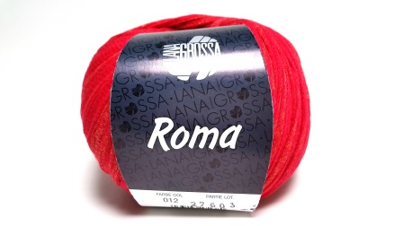 Roma , Farbe 012,rotton  Lana Grossa,Garn mit metallic Druck 