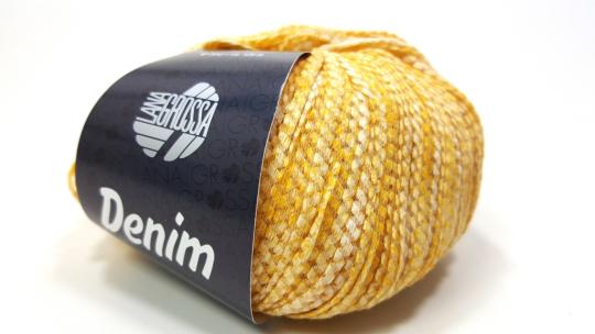 Wolle Denim, Gelb/Weiß Lana Grossa 