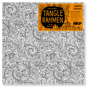 Tangle Rahmen 20x20cm, Blüten und Blätter 