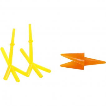 Hühner-Schnabel und Hühner-Füße L:30+37mm, H:28mm, Gelb+Orange 