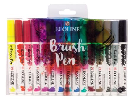 Ecoline Brush Pen Set, 15 Stifte 