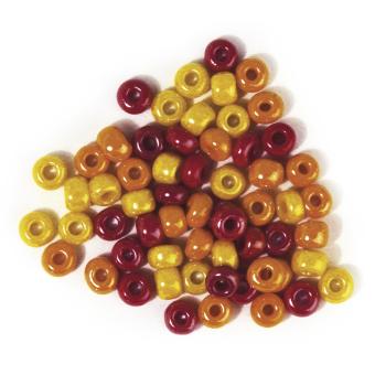 Rayher Glas-Großlochradl, opak, rot-gelb Töne, ø 5,4 mm, Dose 55g 