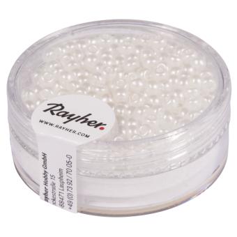 Rayher Rocailles verwachst, weiß, 2,6mm, Dose 7g 
