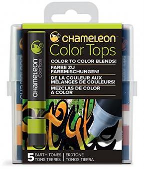 Chameleon 5-Colour Tops Earth Tones Set, Erdtöne, 5 Stifte 