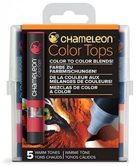 Chameleon 5-Colour Tops Warm Tones Set, Warme Töne, 5 Stifte 