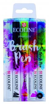 Ecoline Brush Pen Set Primary 5 Stück in Packung 